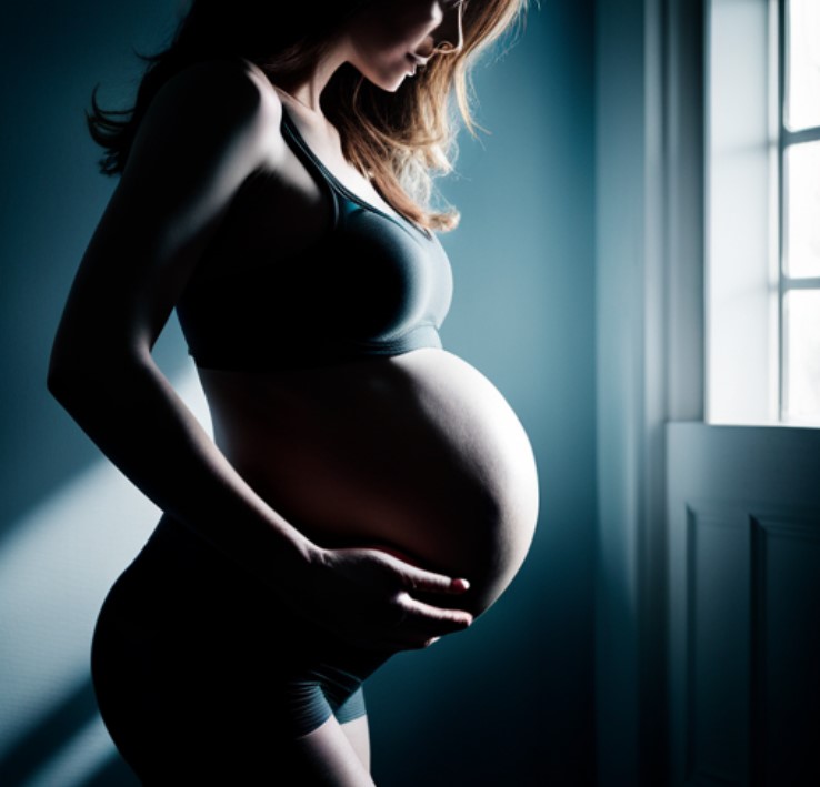 silhouette de ventre de femme enceinte